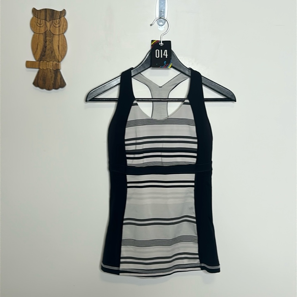 Lululemon Run Fast Track Tank top Groovy Stripe Nimbus / Black